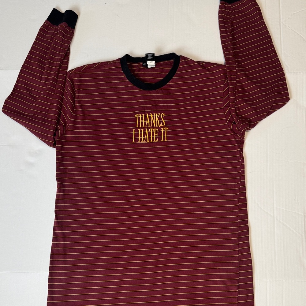 Hot Topic Long Sleeve “Thanks I Hate it” long T-shirt dress. Size Medium